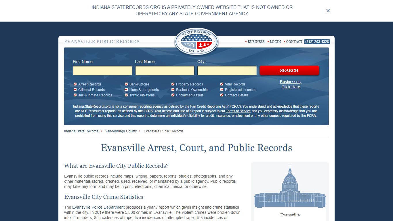 Evansville Arrest and Public Records | Indiana.StateRecords.org